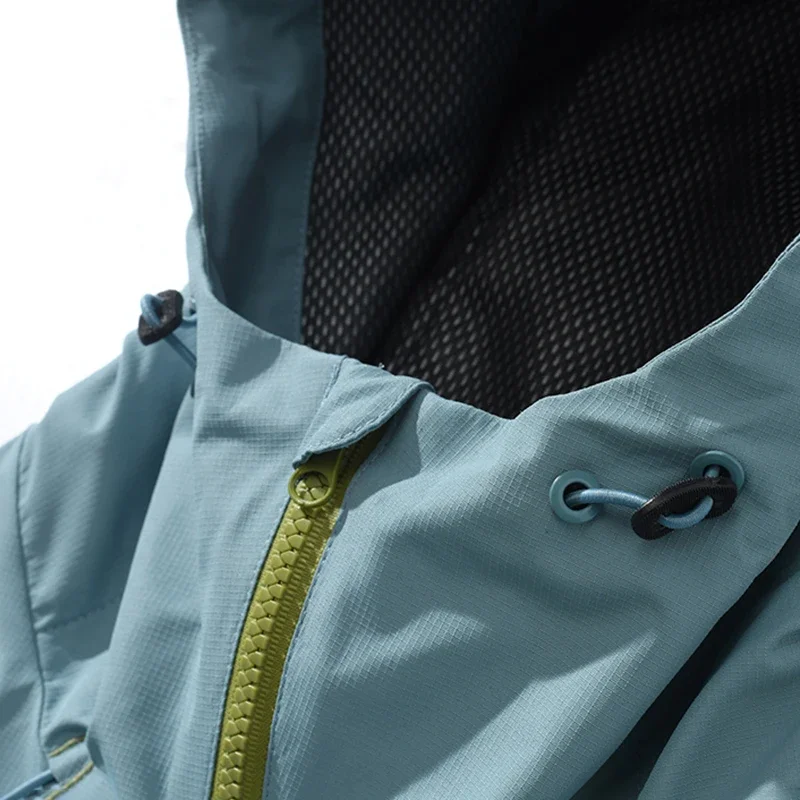 Men's Outdoor Hooded Jackets Waterproof Windbreaker Sport Hiking Climbing Trekking Multiple Pockets Softshell Hooded Jacket Male - 6