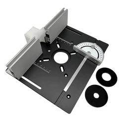 Aluminum Alloy Woodworking Router Table Insert Plate - Precision Milling & Engraving Tool (1 Set Black)