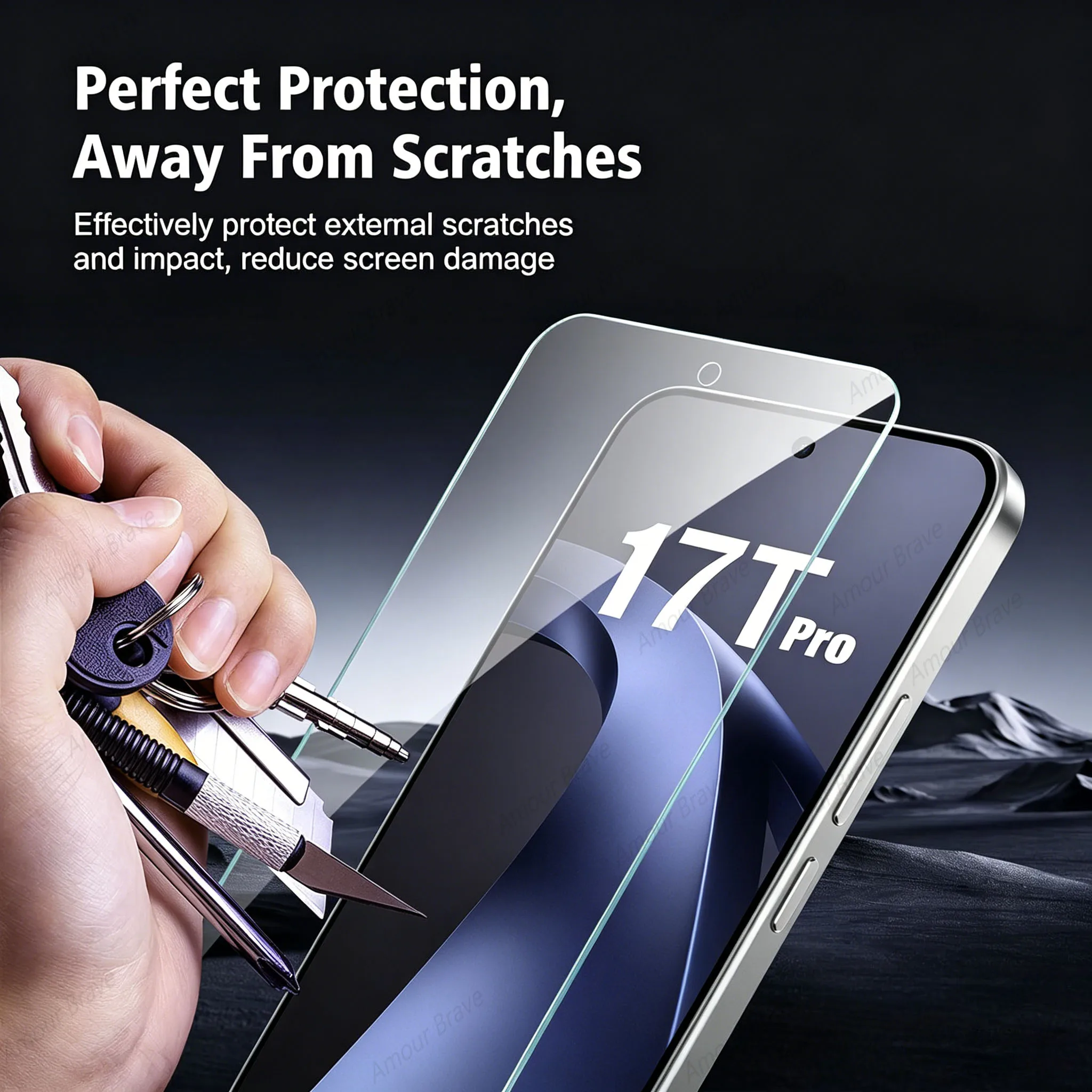 3PCS Fingerprint Unlock HD Tempered Glass Screen Protector Set