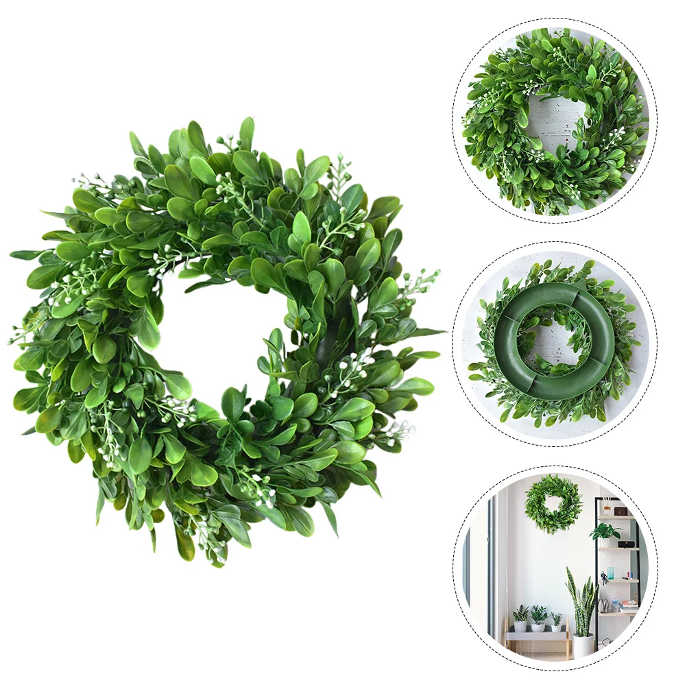 

Artificial Garland Green Leaf Decor Wreath Front Door Wedding Eucalyptus Plastic