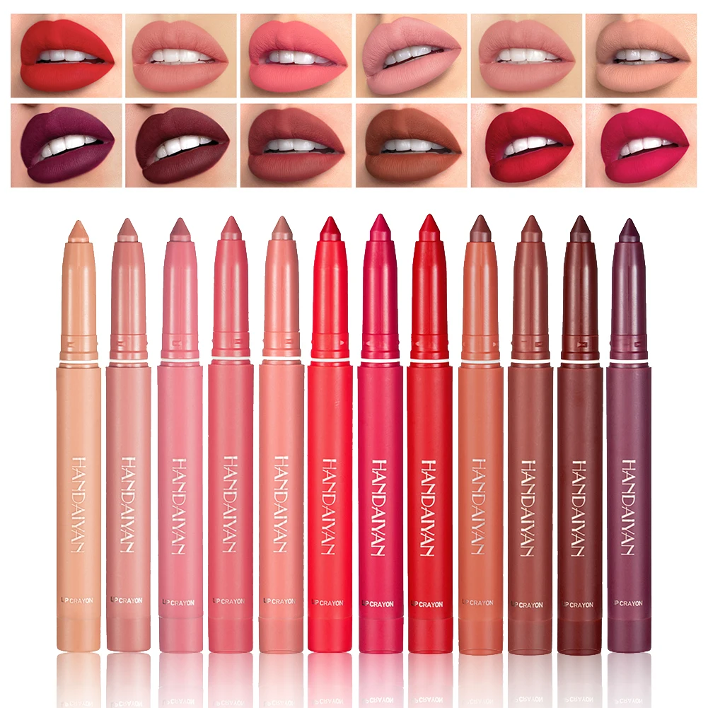 12 Colors Lip Liner Pencil Matte Lipstick Set Waterproof Long Lasting