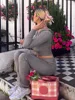 Tossy Knit Fashion 2 Piece-Set Trousers Hoodie Tracksuit Women Crop top Knitwear And Women's Pants Sets Female Trousers Outfits 4