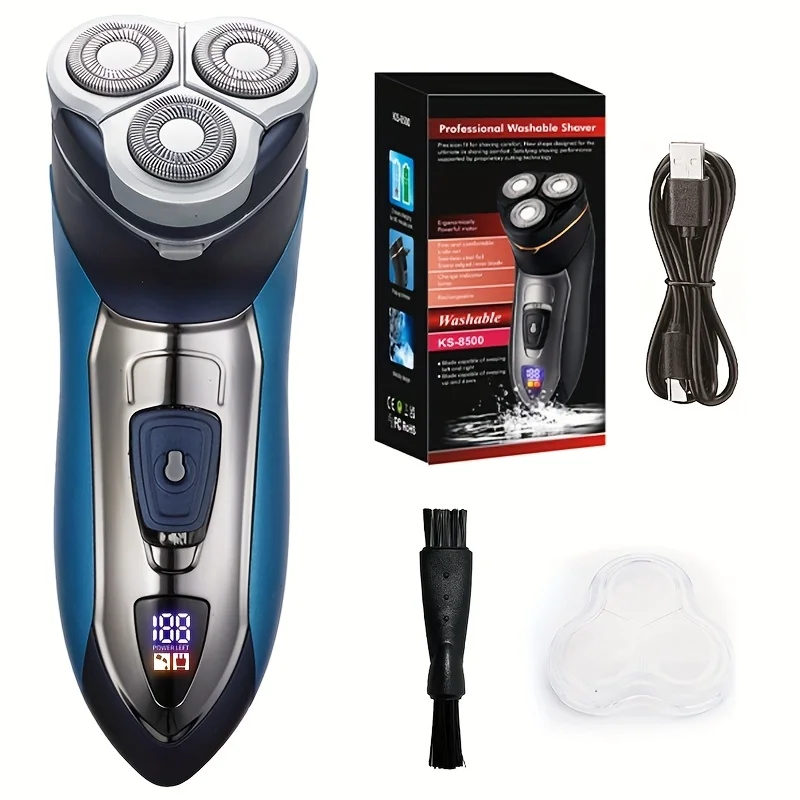 3D Floating Electric Razor Men With LED Display, Type-C Charging, Stainless Steel Blades Perfect Gift For Dad Or_voghion.com