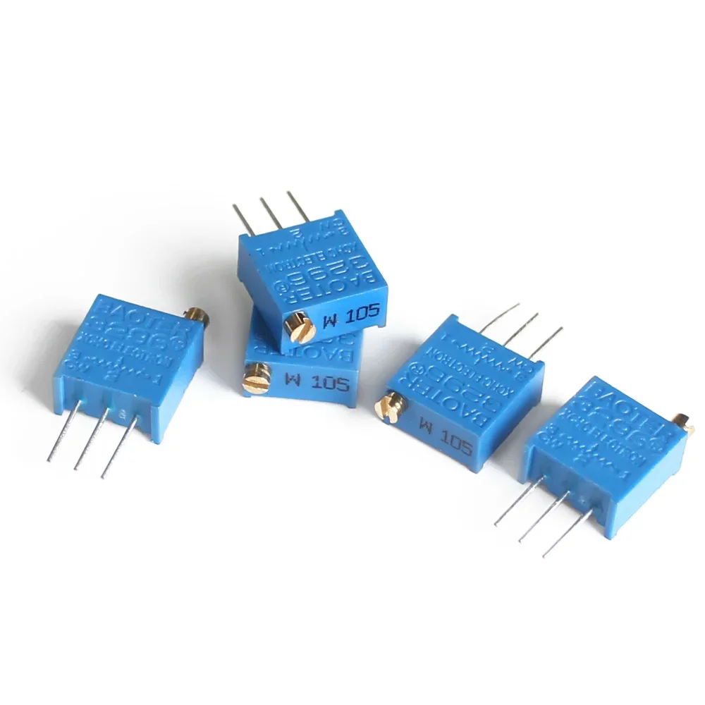 Adjustable Resistor Multiturn Potentiometer Linear Potentiometer Rotary Potentiometer Potentiometer Kit Trimmer Potentiometer 20PCS 3296W Trimpot Trimmer Potentiometer 100R 500R 1K 2K 5K 10K 20K 50K 100K 500K 1M Precision Adjustable Resistance Multi-turn