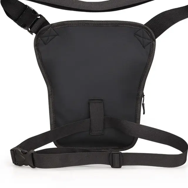 Large Capacity Cycling Drop Leg Bag PU Leather Zipper Multi-Function Fanny Pack Breathable Durable Travel Chest Bag Men