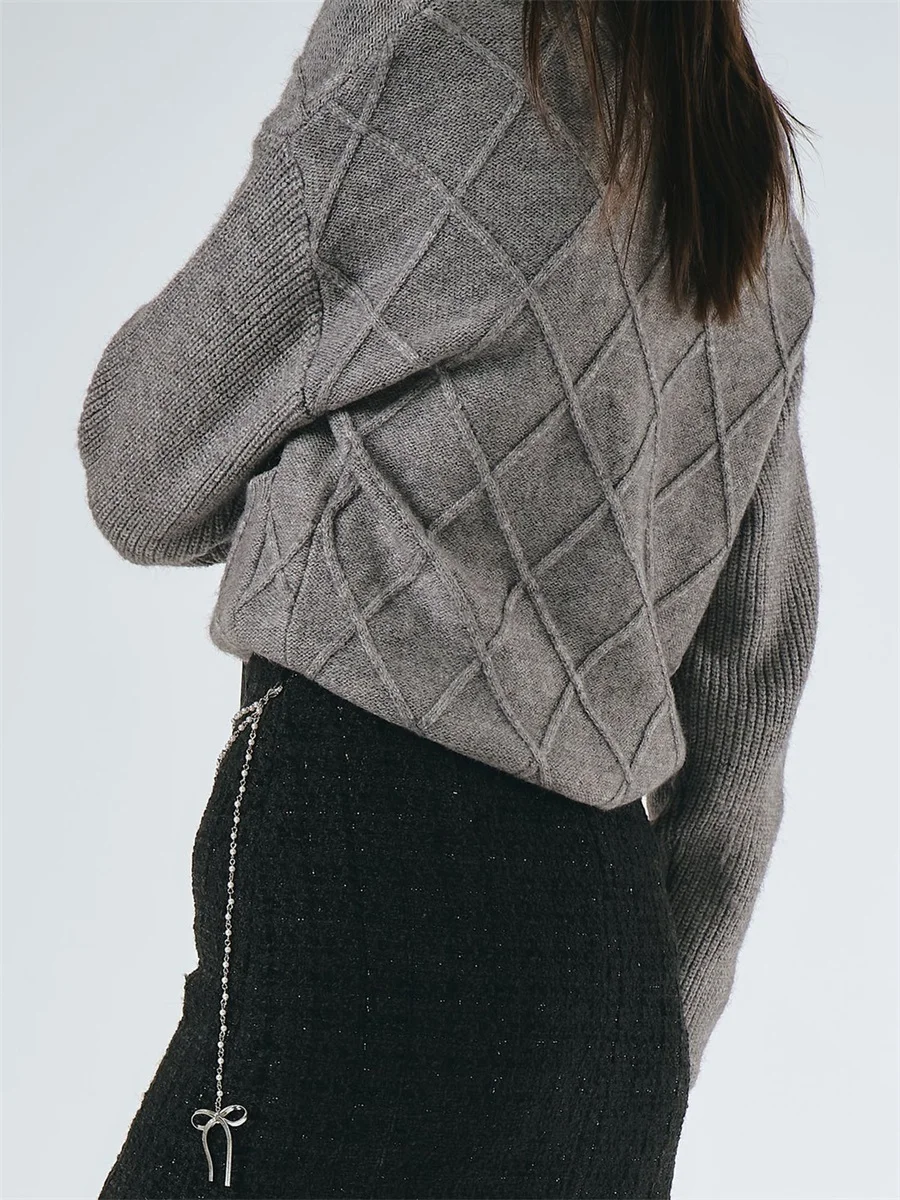 Women s V-Neck Cable Knit Sweater Long Sleeve Button Down Cardigan Fall Winter Casual Solid Color Pullover Sweater