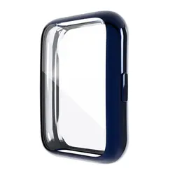 Shockproof TPU Screen Protector, Clear Lightweight Full Coverage Protective Case (Dark Blue)