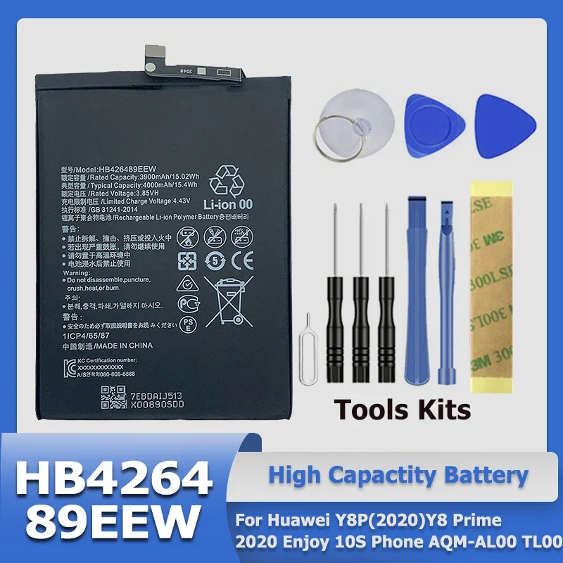 

XDOU High Quality HB426489EEW Battery For Huawei Y8P(2020)Y8 Prime 2020 Enjoy 10S Phone AQM-AL00 TL00 + Free Tools Included