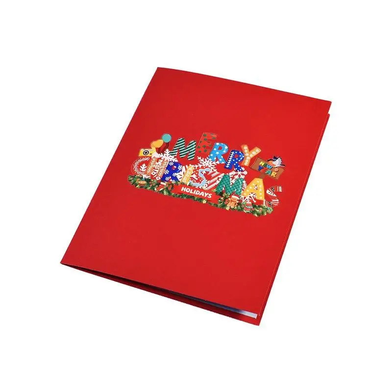 3D Merry Christmas Card Creative Christmas Card New Year's Holiday Christmas Card Holiday Party Christmas Card Gift