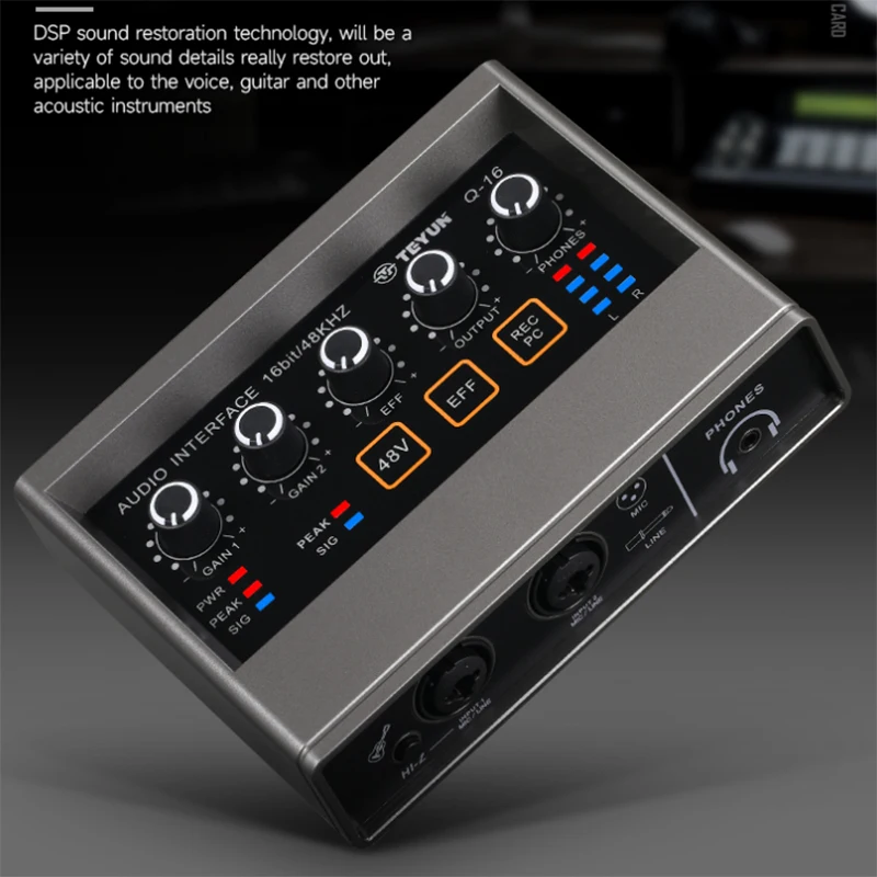 TeyunQ16 Audio Interface for Recording Computer Free Drive USB External ...