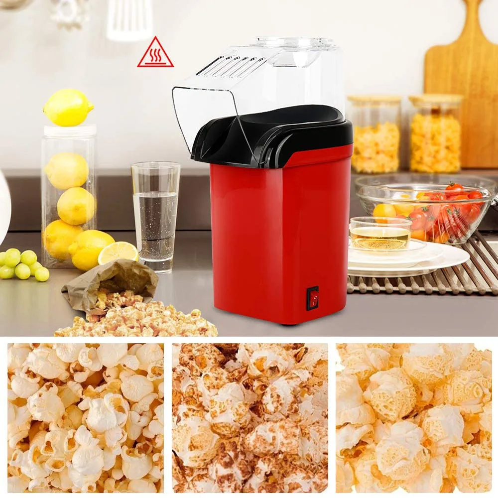 Household Electric Hot Popcorn Machine, 1200 W Popcorn Popper, Electric Popcorn  Maker With Measuring Cup And Removable Lid, No Oil Needed Great For Kids