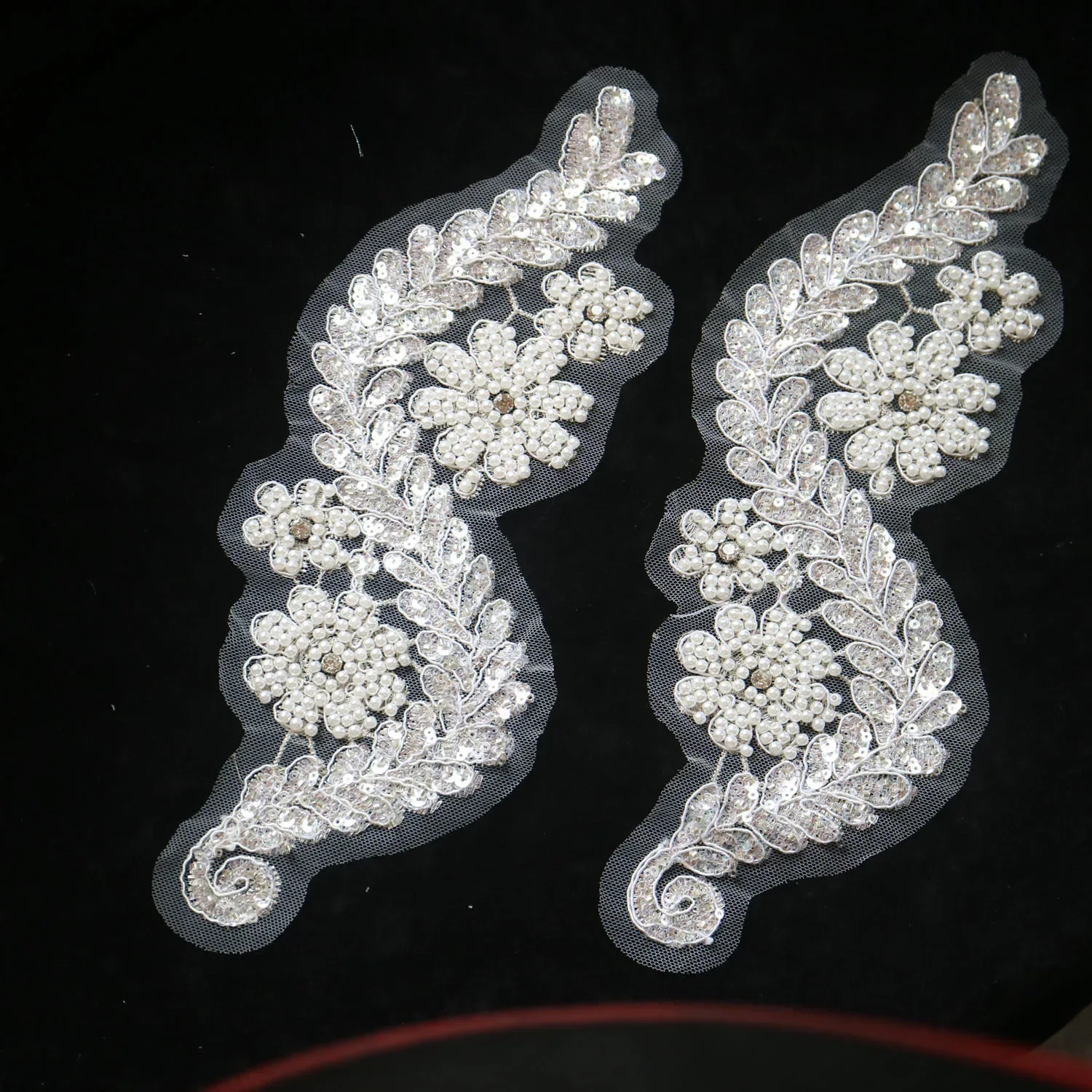 Applique In Pizzo Ricamata Con Perline, 6 Cm X 0,9 M, Per Abiti Nuziali E Fai Da Te, Bianco