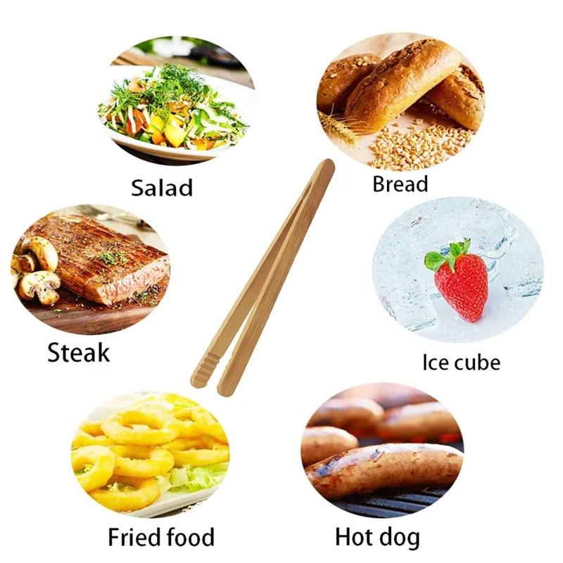 2pcs Wooden Tea Clip Utensils Toaster Toast Bread Food Tongs for Kitchen Accessories Bamboo Clip for Tea Filter Wooden Tongs