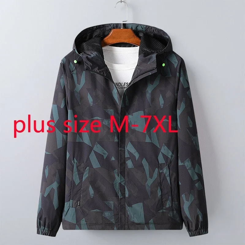 

Spring New Arrival Fashion Super Large And Autumn Men Camouflage Coat Hooded Casual Plus Size M L XL 2XL 3XL 4XL 5XL 6XL 7XL
