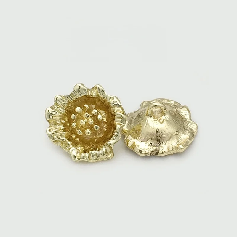 10pcs 19mm 빈티지 레트로 불규칙한 꽃 금속 단추 DIY 봉제 패션 스웨터 코트 청바지 드레스 단추 도매