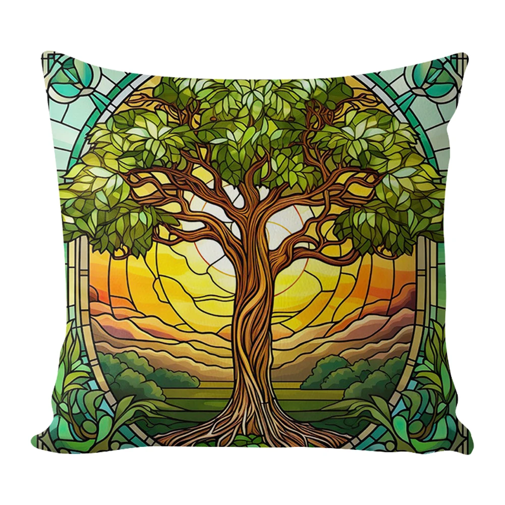 Cross Stitch Kit 17.72x17.72In Cross Stitch Pillow Cover with Instructions Cotton Cushion Embroidery for Adults Beginners Sewing Craft Gift
