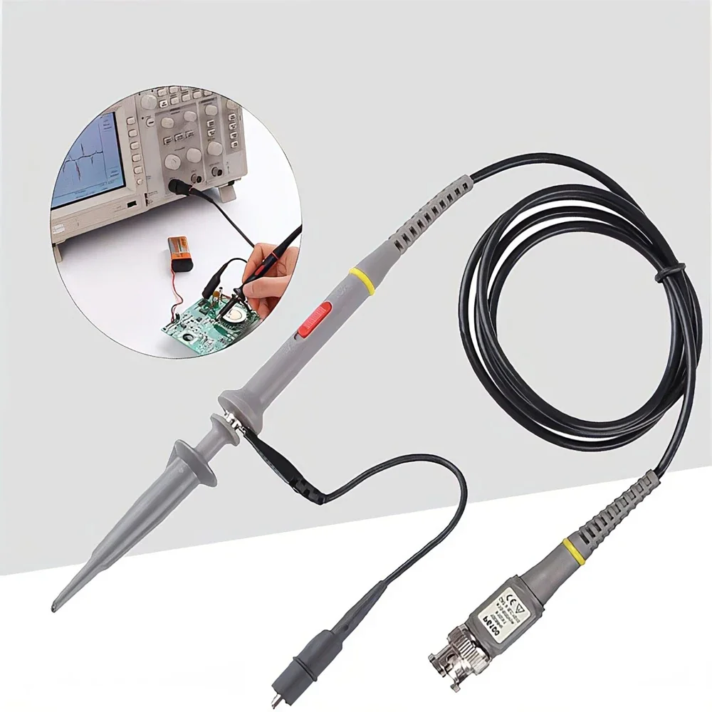 1pcs/2pcs P6100 BNC Oscilloscope Probe Kit 100MHz 1X 10X Mayitr High Precision Scope Analyzer Alligator Clip Probes Test Leads 3
