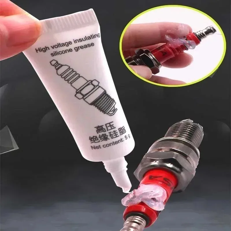 White Car Spark Plug Insulating Grease High Voltage Insulating Ignition Coil Silicone Grease Temperature Corrosion Resistance