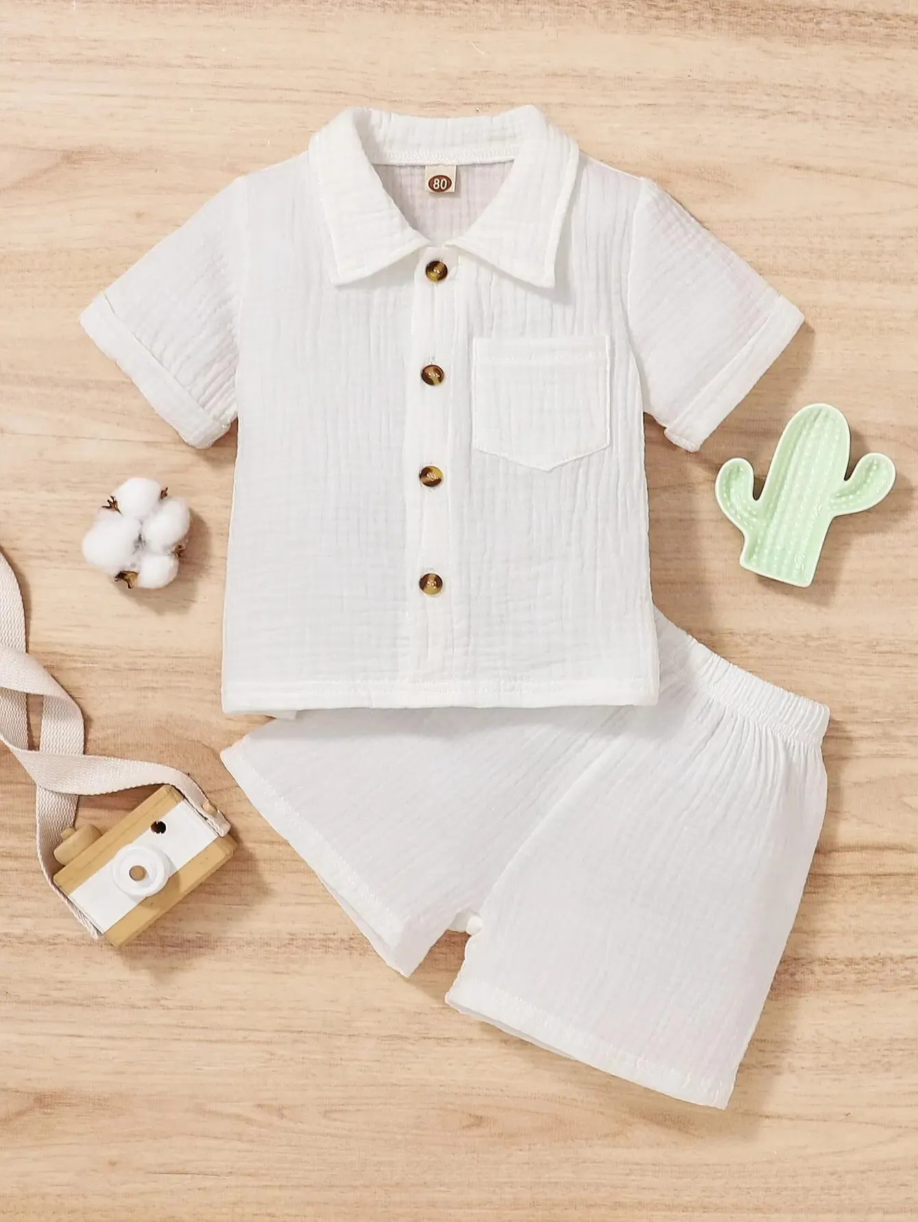 Baby Summer Cotton Shirt & Shorts Set 1
