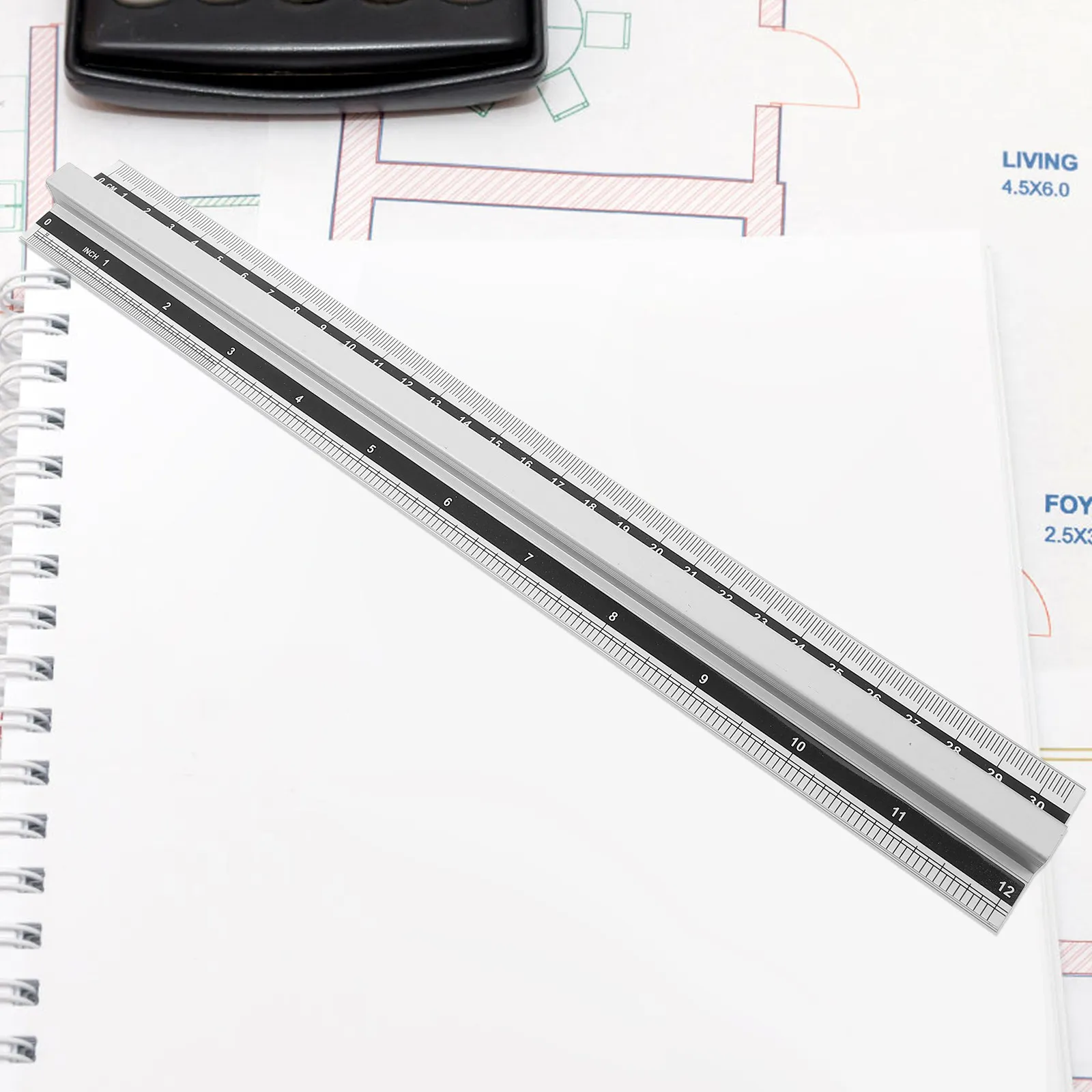 금속 스케일 자 휴대용 알루미늄 수학 자 인체공학적 손잡이 정확한 측정 도구 학생용 그림 그리기 용품