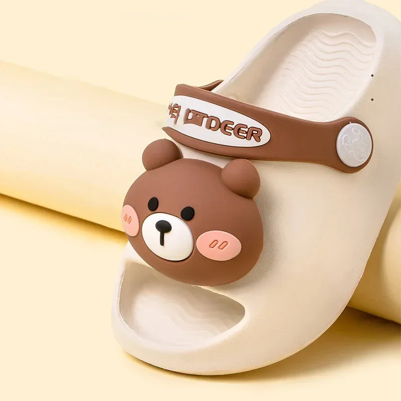 Newborn Baby Slippers Kids Shoes Summer Cute Animal Cartoon Bear Boys Girls Infant Child Comfortable Non-slip Sandals Kids Shoes 4