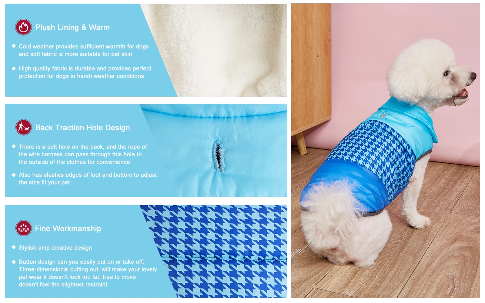 Winter Dog Jacket Windproof Warm Coat For Small And Medium Dogs_voghion.com