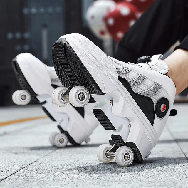 Bij elkaar passen voordeel Machtig Vervorming Rolschaatsen Parkour Skate Schoenen Sneakers Kid Vrouwen Mannen  Unisex 4 Wielen Parkour Runaway Sneakers Skate Schoenen| | - AliExpress