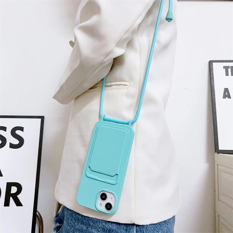 Versatile Crossbody Lanyard Silicone Phone Case Cover