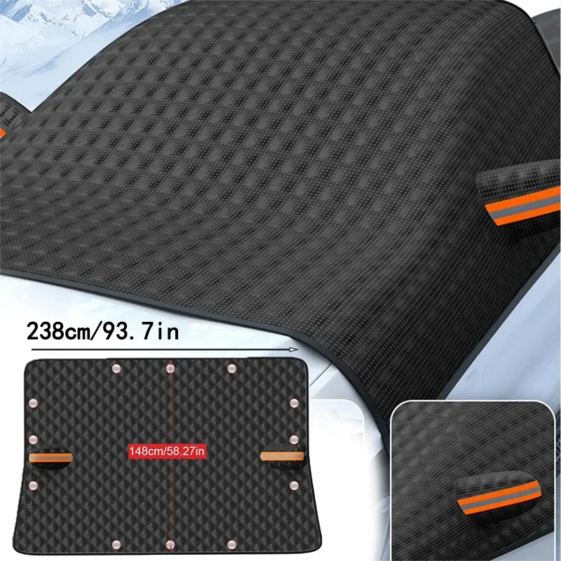 Dustproof windshield car snow cover winter car snow cover magnet thickened cloth front windshield