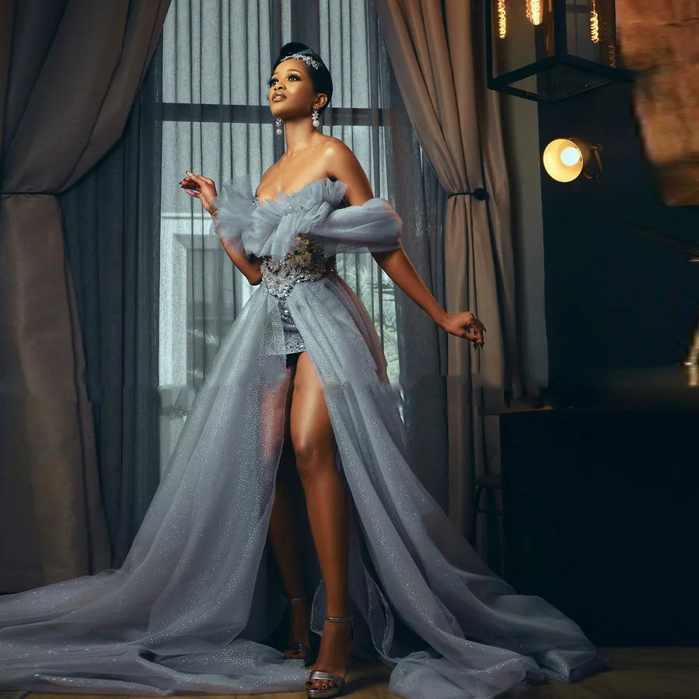 

Сексуальные Выпускные платья из бисера на заказ Aso Ebi, женское платье из фатина с кристаллами, сердечком, 3D цветочное вечернее платье, пышное с открытыми плечами