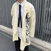 FANDISHI 2024 new Japanese and Korean style casuals Loose fit Dark winds Men's wind coat 1