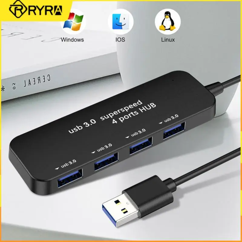 

RYRA 4-port USB3.0 hub with high-speed indicator light USB hub suitable for multi device computers,laptops,desktops and adapters