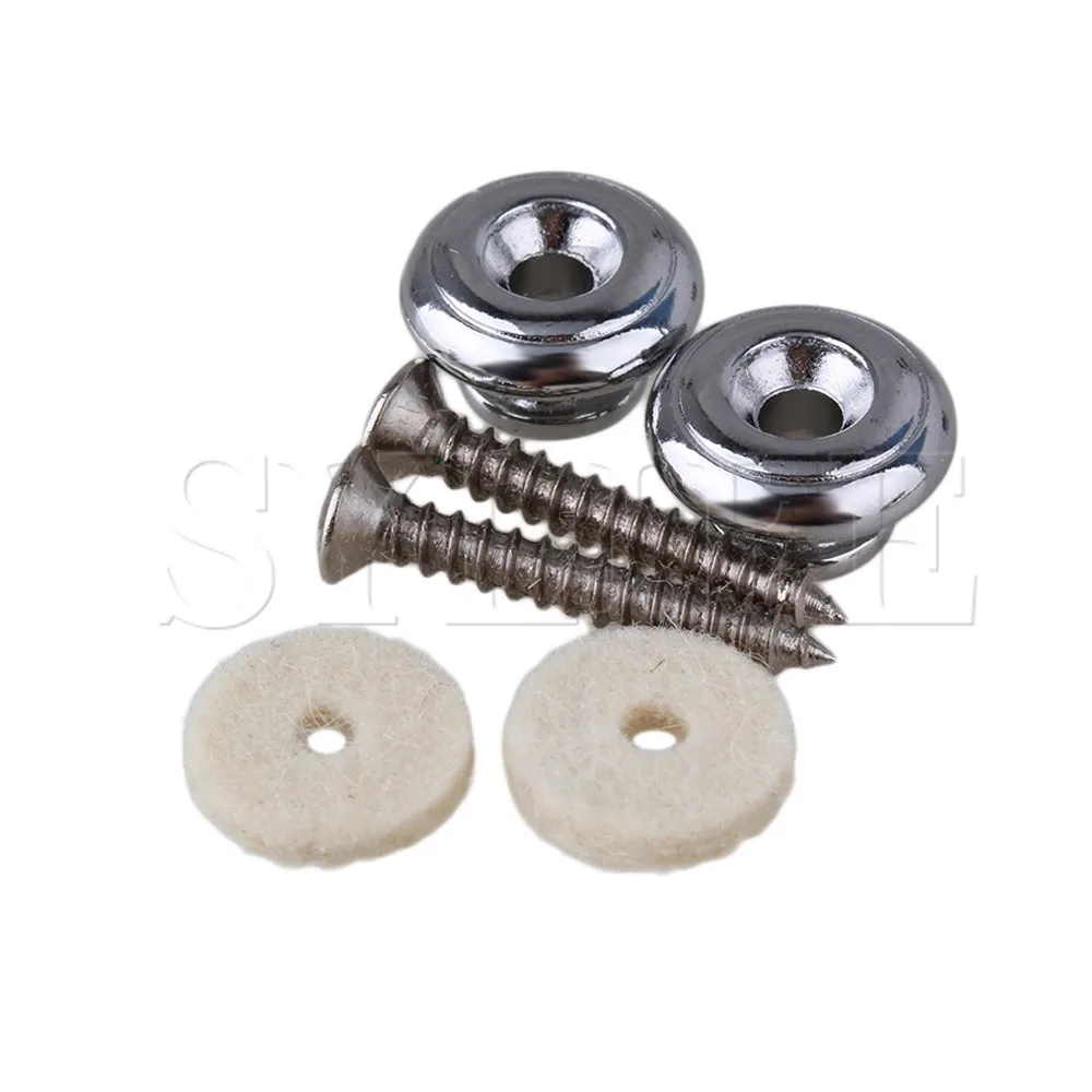 

Pair Chrome Mushrooms head Guitar Strap Buttons Strap pin