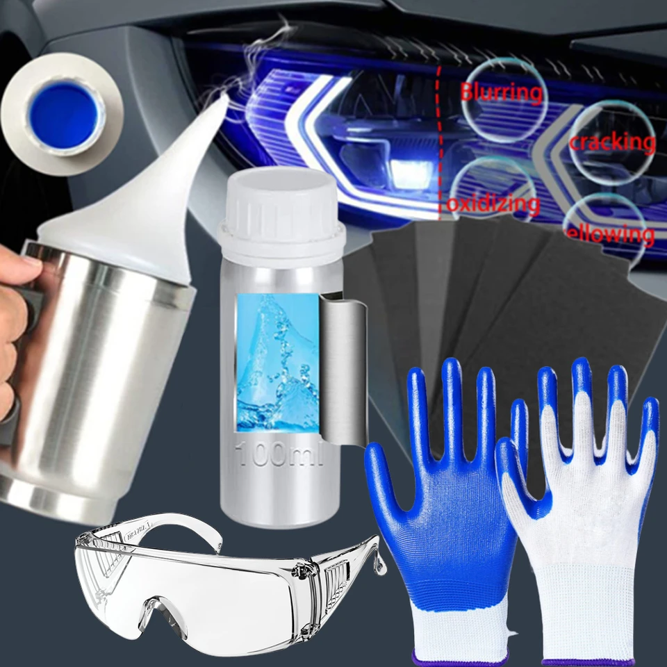 Kit Politura Fari Con Vaporizzatore Auto Professionale - 500 Ml - Foto 2