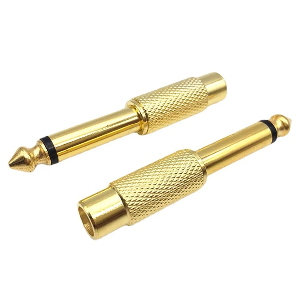 Premium Audio Connector Set - 6.35mm Male Jack to RCA Female Adapter Plugs