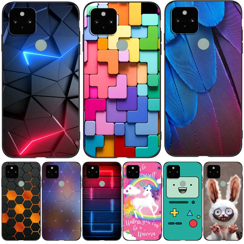 Per Google Pixel 5 Custodia Per Google Pixel 5A 5G Custodia Su Pixel 5 Xl 5G 4G Custodia Pixel5 A 5Xl Custodia In Tpu Nero Modello Astratto