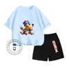 Kids 3-13 Years Old Summer Cute Roblox Games Cartoon Print Design O-neck American Short Sleeve +Fashion Letter Shorts Set 5