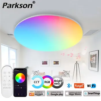 스마트 TUYA 천장 LED 조명, 가정용 샹들리에 RGB CCT 앱 음성 제어, AC 220V 300mm, 알렉사 구글 스마트 램프