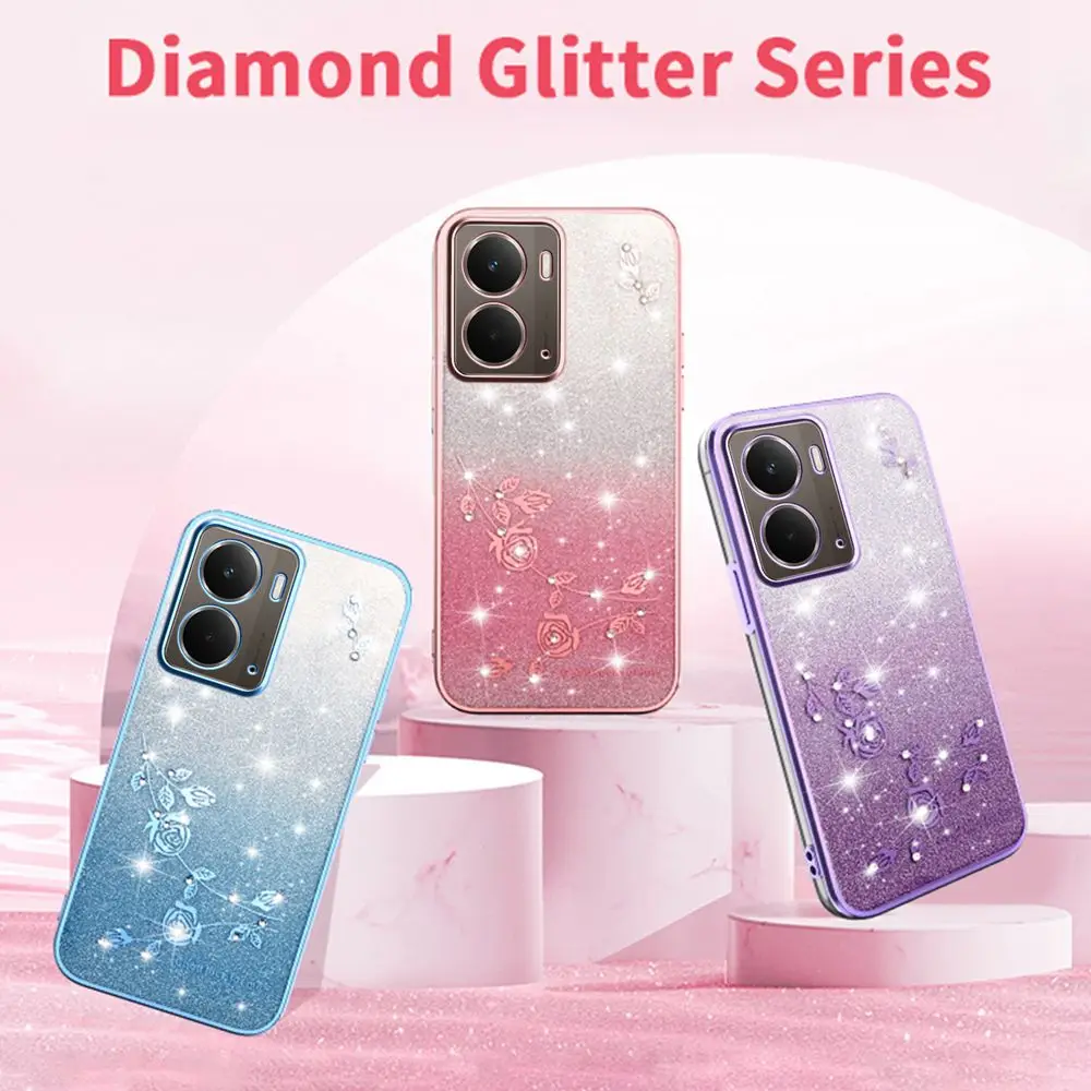 Glitter Rhinestone Shiny Phone Case with Edge Protection