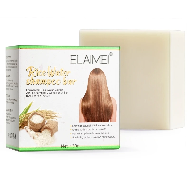 

Y1UF Rice Shampoo Bar Hair Growth Shampoo Soap Anti-Hair Loss Rice Water Natural Healthy Moisturizing Shampoos for Hair Care