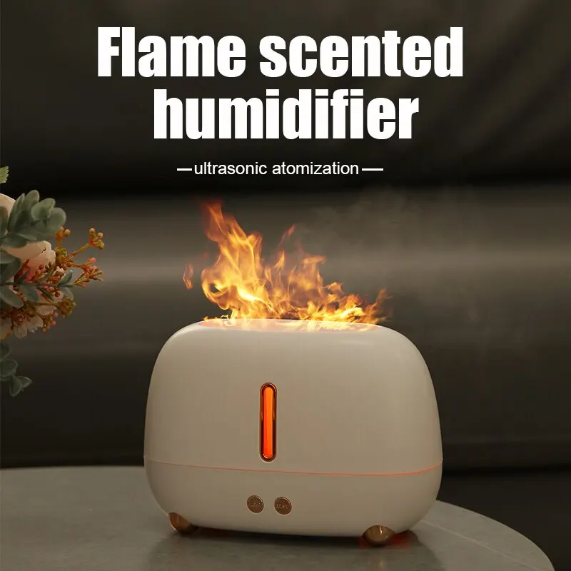 Portable Mini USB Air Humidifier Electric Flame Aroma Diffuser Automatic Mist Oil Home Car RV Electric Flame Aromatherapy