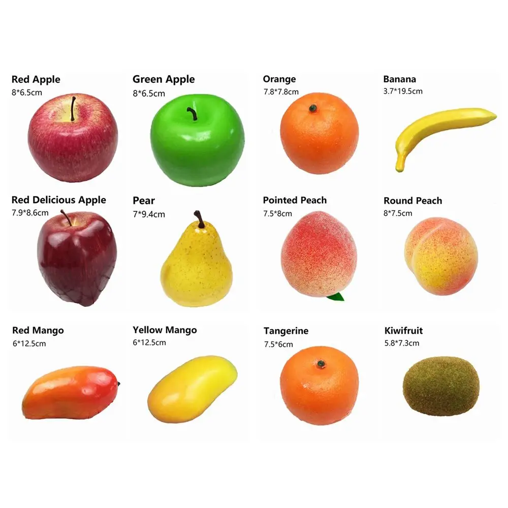 Food Model Home Decoration Desktop Ornament Party Supplies Artificial Apple Lifelike Orange Fake Peach Lemon Simulation Fruits artificial fruits and vegetables