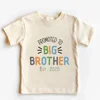Promoted To Big Brother Est 2025 Print Kids T-shirt Pregnancy Announcement Boys Shirt Child Summer Retro Short Sleeve Outfit Top 4
