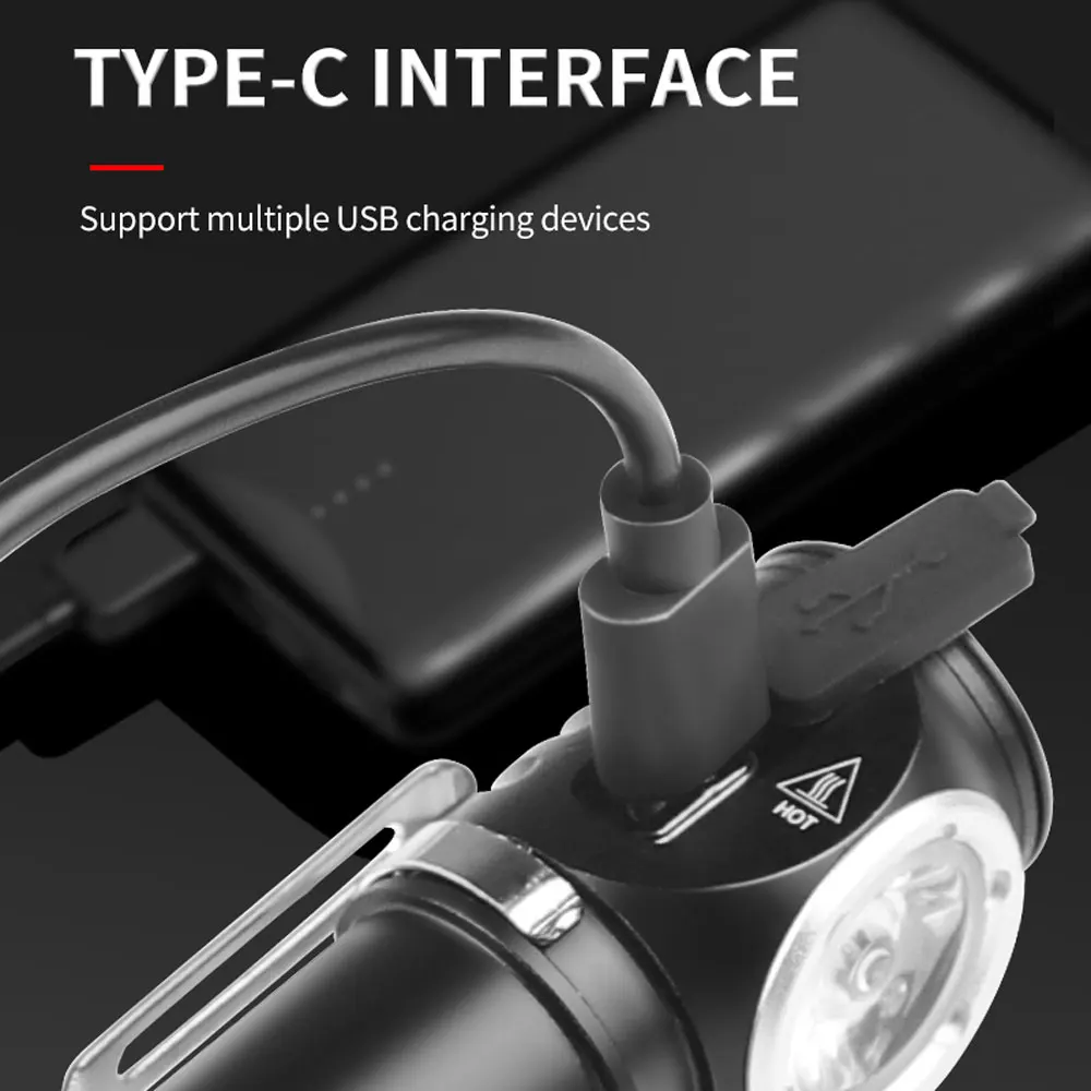 Type-C USB led 자석 클립 헤드 램프 낚시 16340 헤드 라이트 토치 사냥 플래시 램프 캠핑 헤드 램프 손전등 헤드 라이트