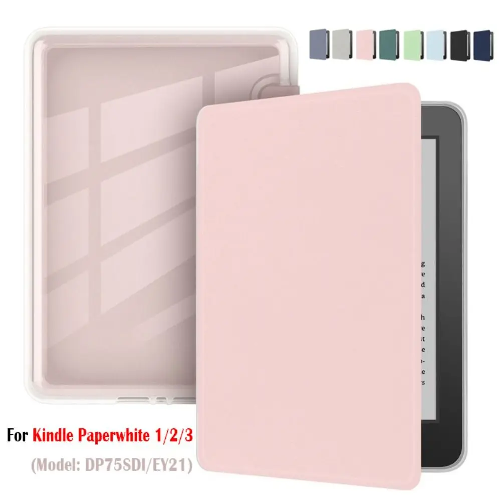 For Kindle Paperwhite 1/2/3 e-Reader Case 6 inch Smart Back Cover DP75SDI Acrylic Protective Shell Auto Wake/Sleep Folio Funda