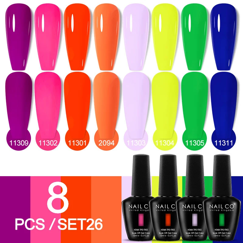Deluxe 8-Piece Gel Nail Polish Set for Professional DIY Manicures