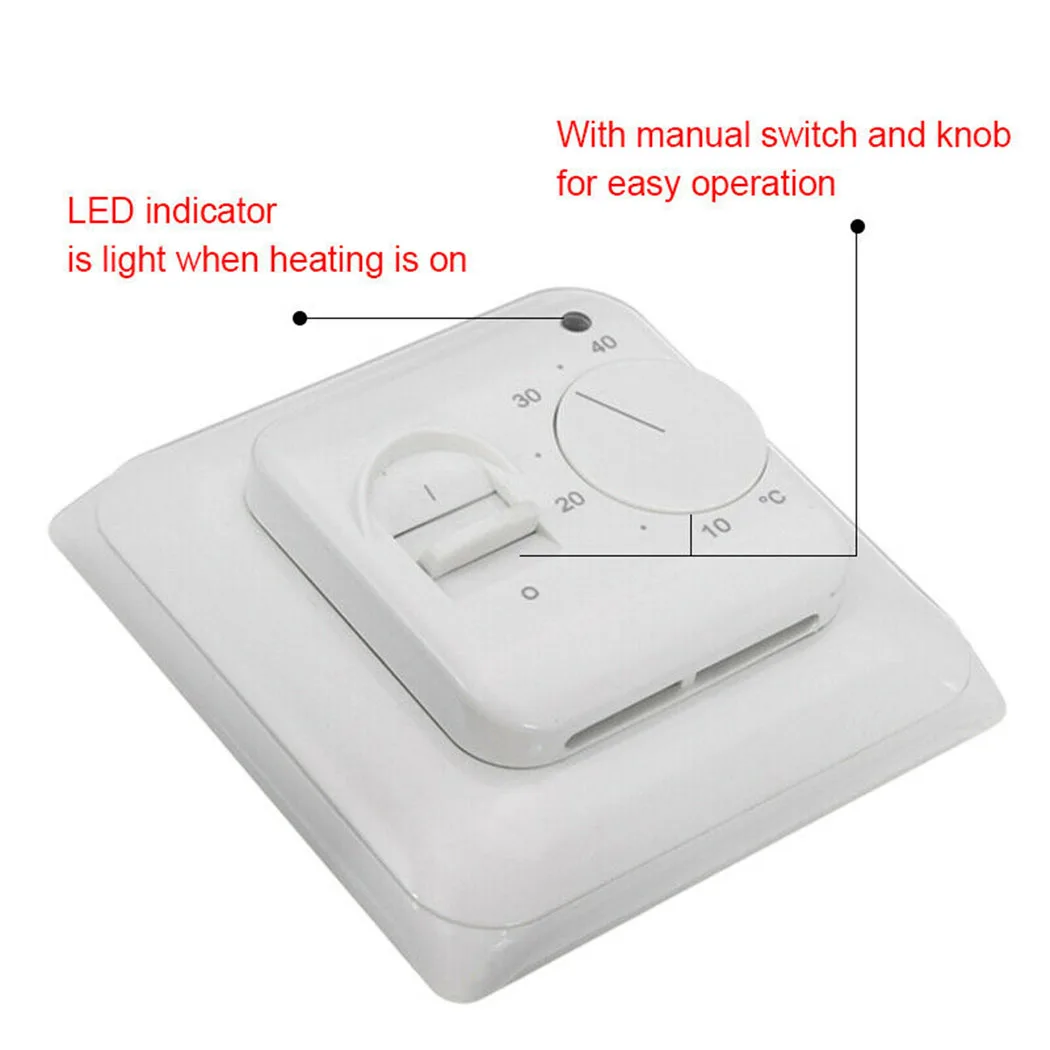 

Floor Sensor Manual Thermostat 10K NTC Sensor 16A 230V 50/60HZ 3 Meter Sensor Cable Mounting Screws NTC Sensor