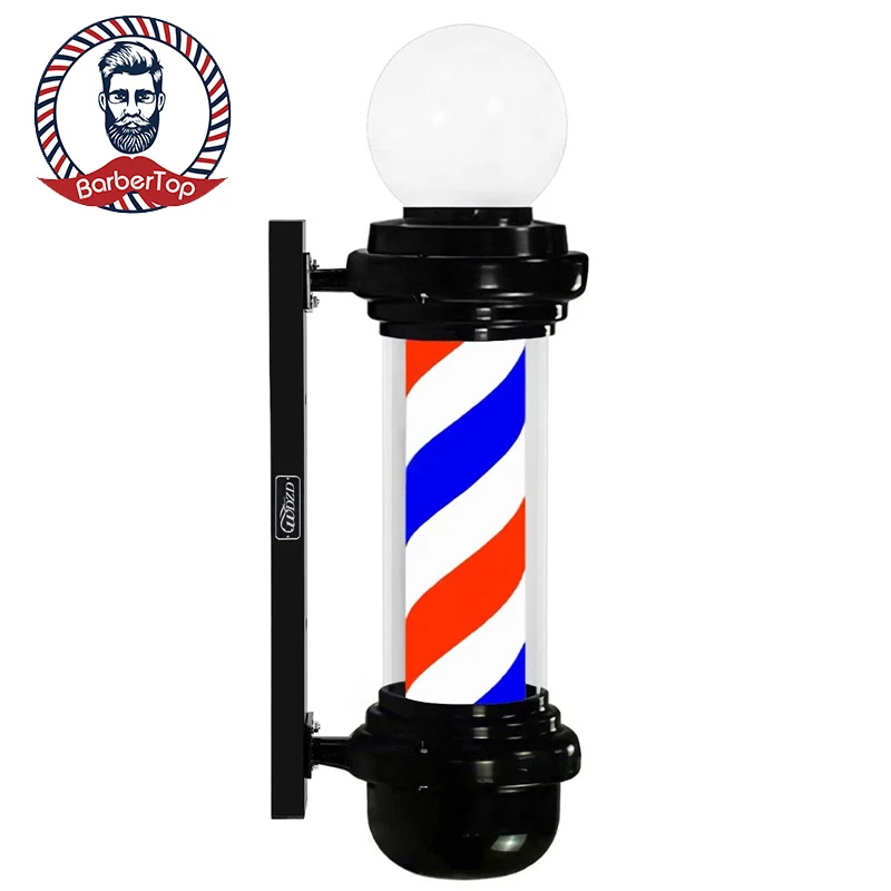 27'' Barber Pole Hair Salon Open Sign Barbershop Red White Blue LED Strips Wall Mount Rotating Light IP54 Waterproof Save Energy custom outdoor door sign making acrylic logo background wall custom led stainless steel crystal bottom back luminous 3d letters