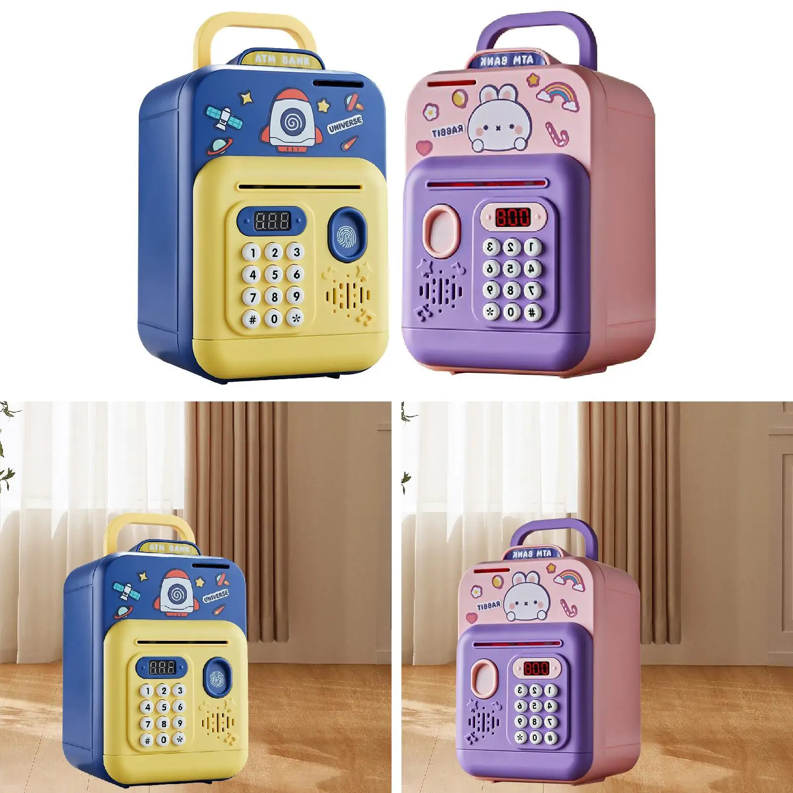 ATM Piggy Bank for Kids Auto Scroll Money Stylish Money Saving Box for Children Ages 3 4 5 6 7 8 Years Old Boys Girls Kids Gift