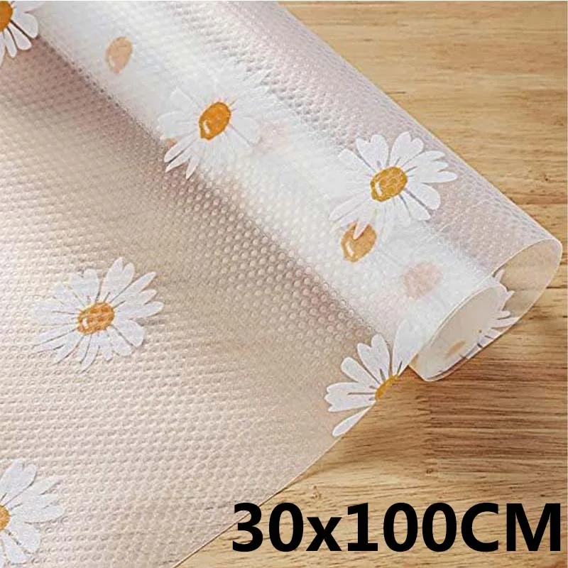 30x100CM Daisy Drawer & Shelf Liners Liner Non Slip Waterproof Closet Placemat Table Pad Paper Cabinet Mat Oil-proof Liners